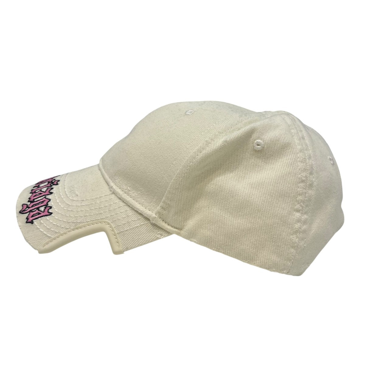 BALENCIAGA ロゴ刺繍 ダメージ加工ブラックレタースクリプトキャップ834914 古着・中古-3枚目のアイテム画像