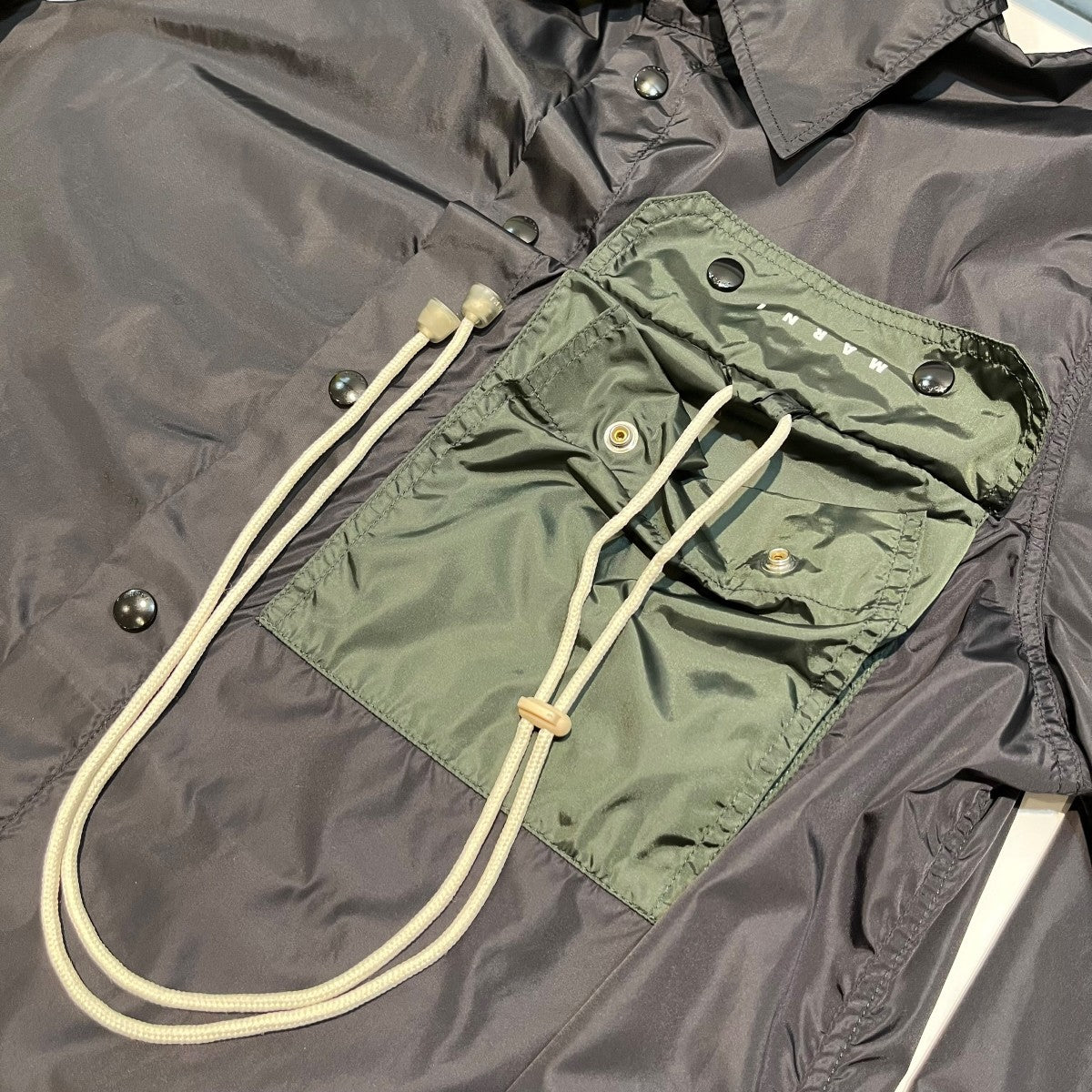 MARNI Nylon Bi-color Plain Designers ShirtsナイロンシャツCUMU0151B0 S52126 古着・中古-3枚目のアイテム画像