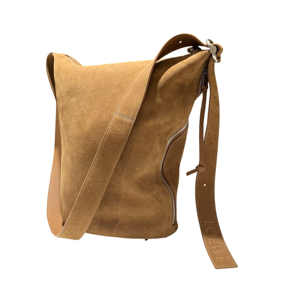 LOEWE ループバケット ミディアム スエードカーフ レザー ショルダーバッグ 古着・中古-1枚目のアイテム画像