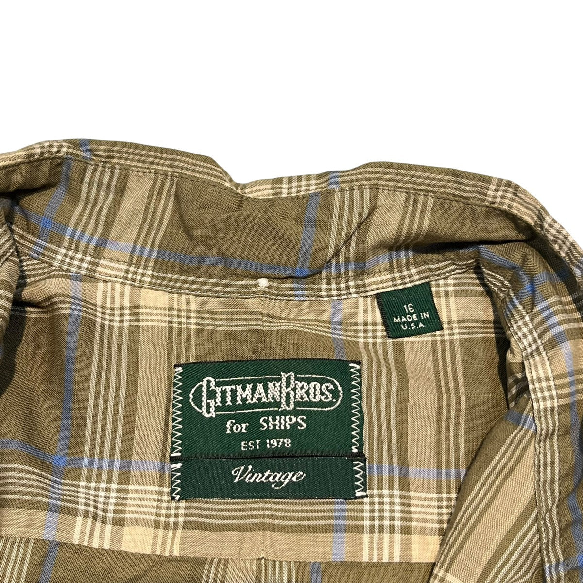 GITMAN BROS×SHIPS チェックボタンダウンシャツ111-11-4469 古着・中古-5枚目のアイテム画像