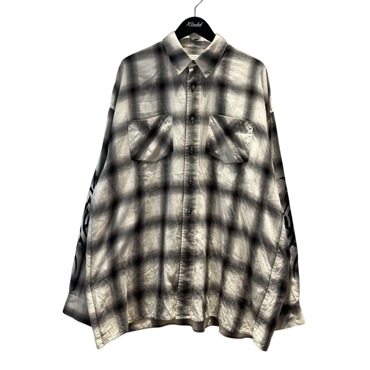 オンブレチェックオーバーシルエットシャツPD19SS02