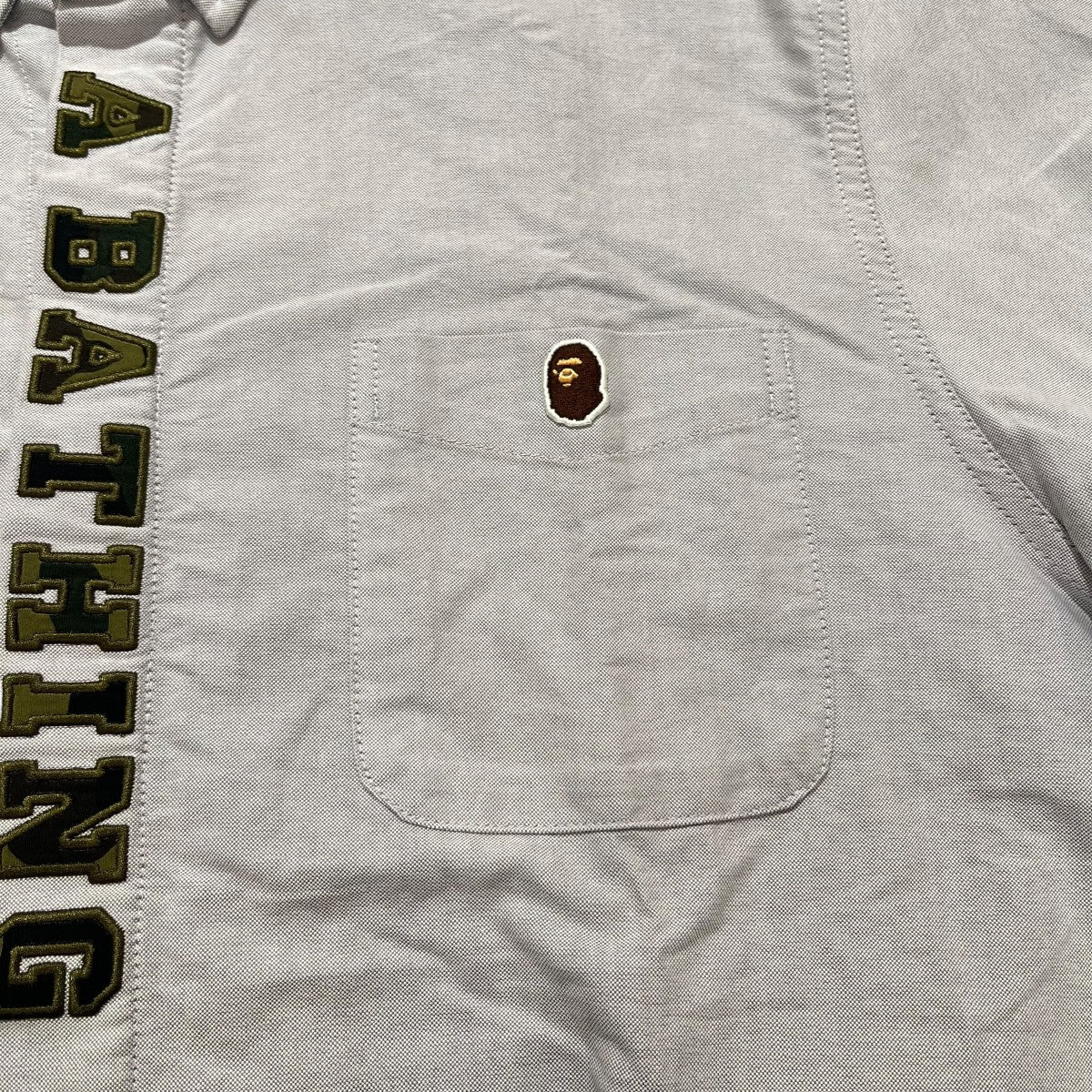 A BATHING APE 半袖シャツ1ST CAMO APPLIQUE OXFORD BD SHIRT 古着・中古-3枚目のアイテム画像