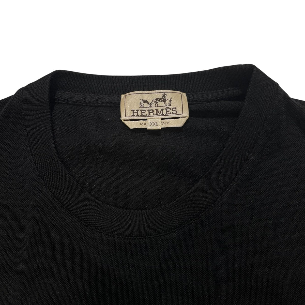HERMES(エルメス) Hロゴ刺繍ポケットTシャツ ネイビー サイズ XXL