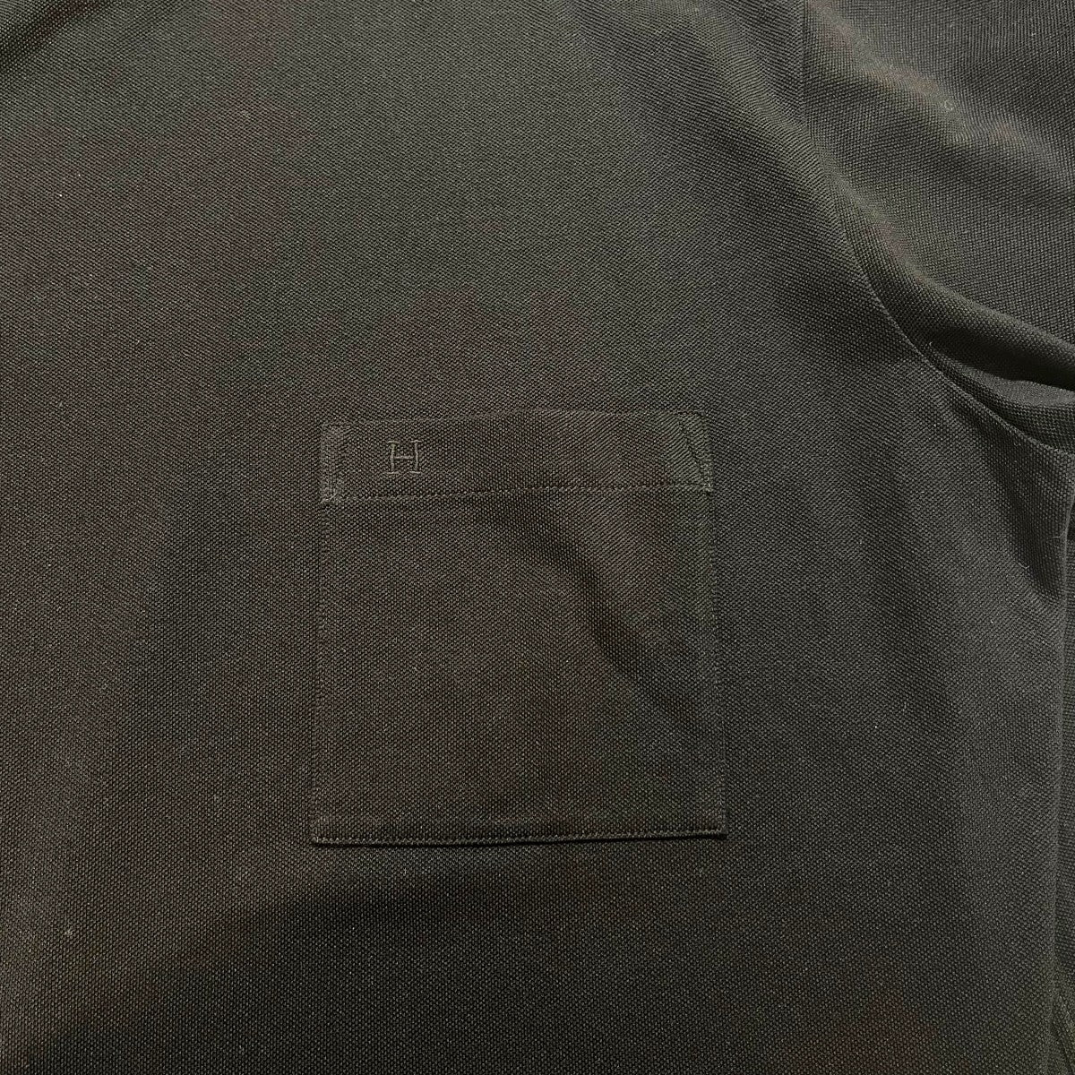 HERMES(エルメス) Hロゴ刺繍ポケットTシャツ ネイビー サイズ XXL