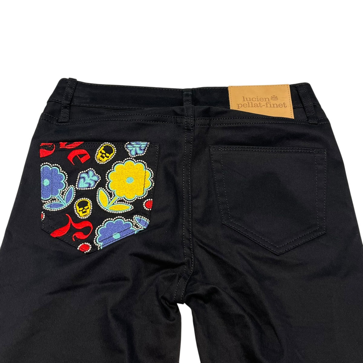 lucien pellat-finet バックポケット刺繍デザインストレッチパンツ 古着・中古-3枚目のアイテム画像