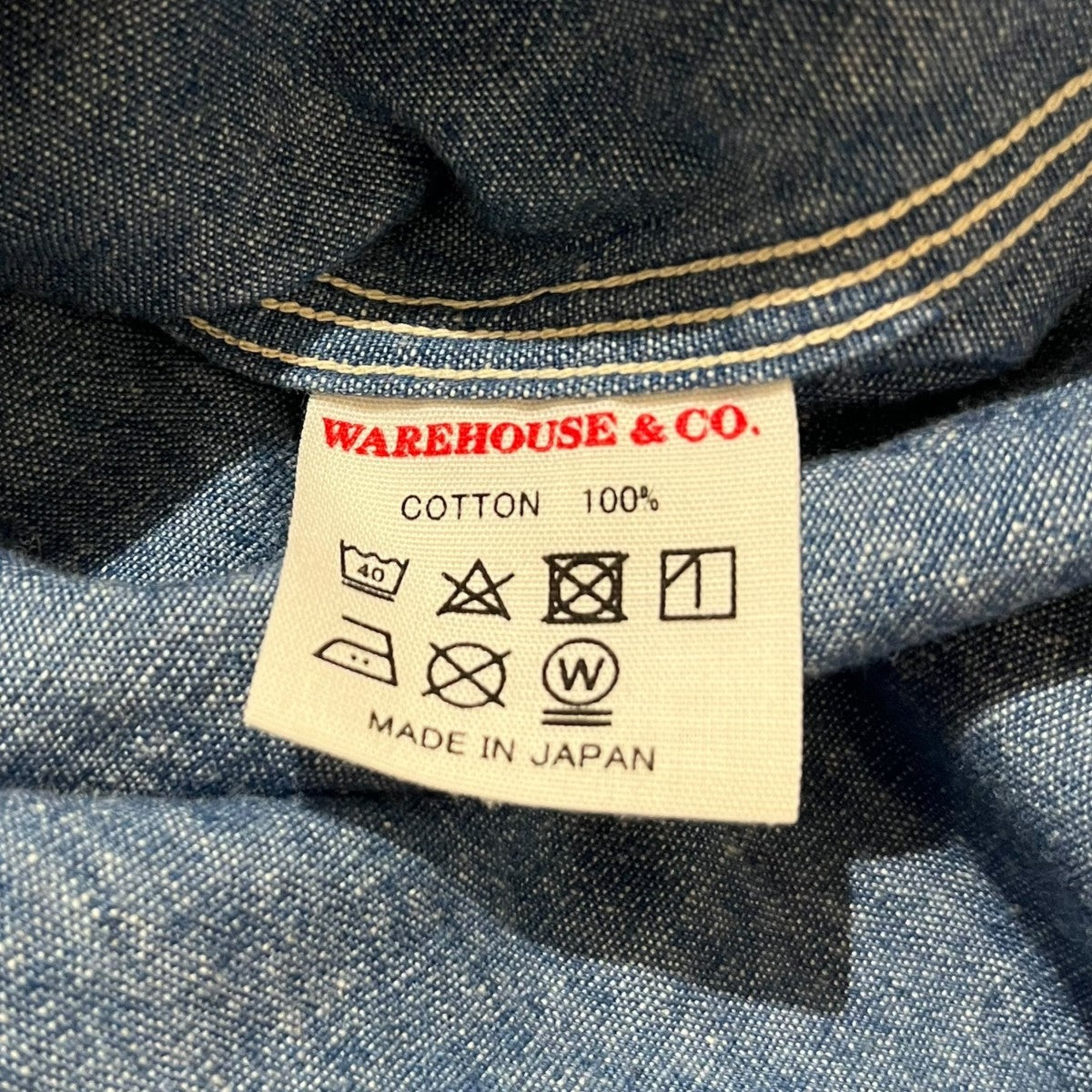 WAREHOUSE シャンブレーシャツ 古着・中古-5枚目のアイテム画像