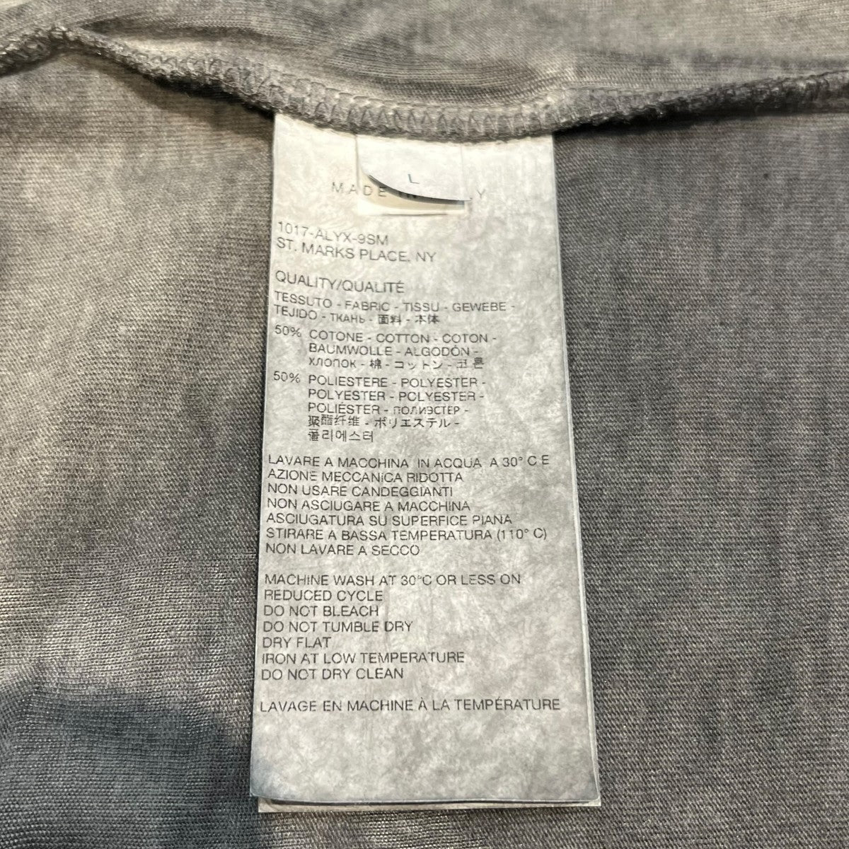1017 ALYX 9SM 製品染 ダメージ加工Tシャツ 古着・中古-5枚目のアイテム画像