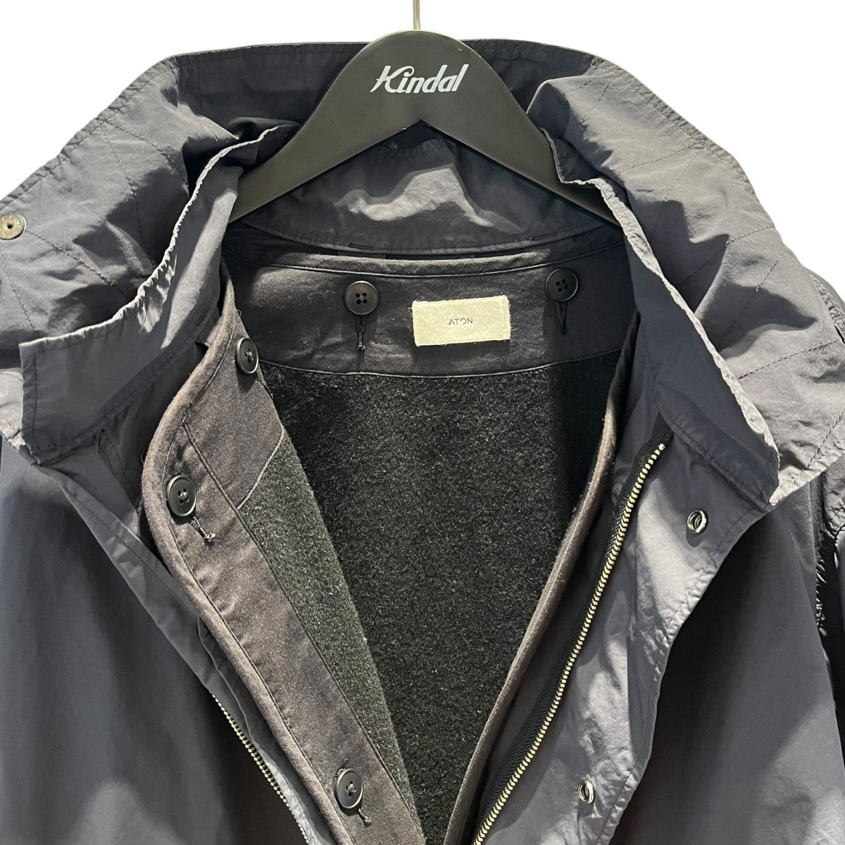 ATON 24AW AIR WEATHER SHORT MODS COATライナー付モッズコート7110476 古着・中古-4枚目のアイテム画像