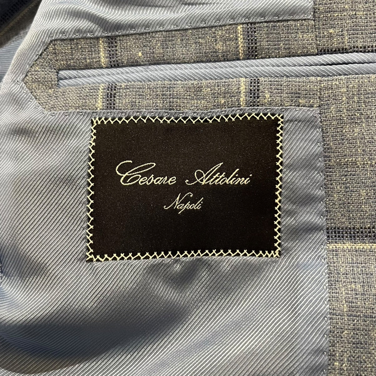 CESARE ATTOLINI チェックテーラードジャケットGUS35 S14MA14 古着・中古-6枚目のアイテム画像