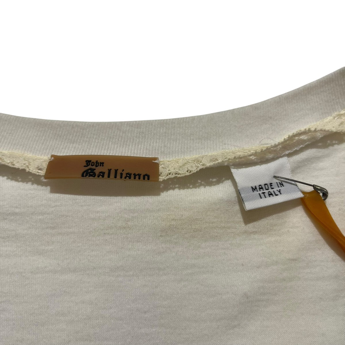 JOHN GALLIANO 裾ダメージ加工VネックTシャツAU0725Y 古着・中古-5枚目のアイテム画像