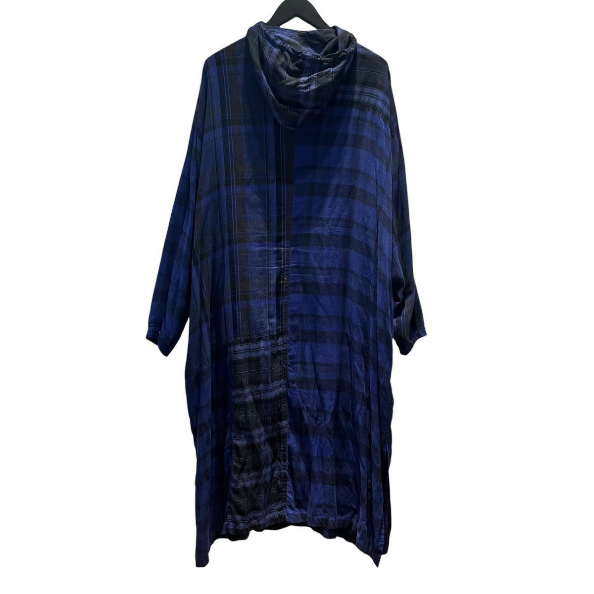Y’s 21AW PLAID COAT DRESSチェック柄フーデッドシャツワンピースYX-D03-800 古着・中古-2枚目のアイテム画像