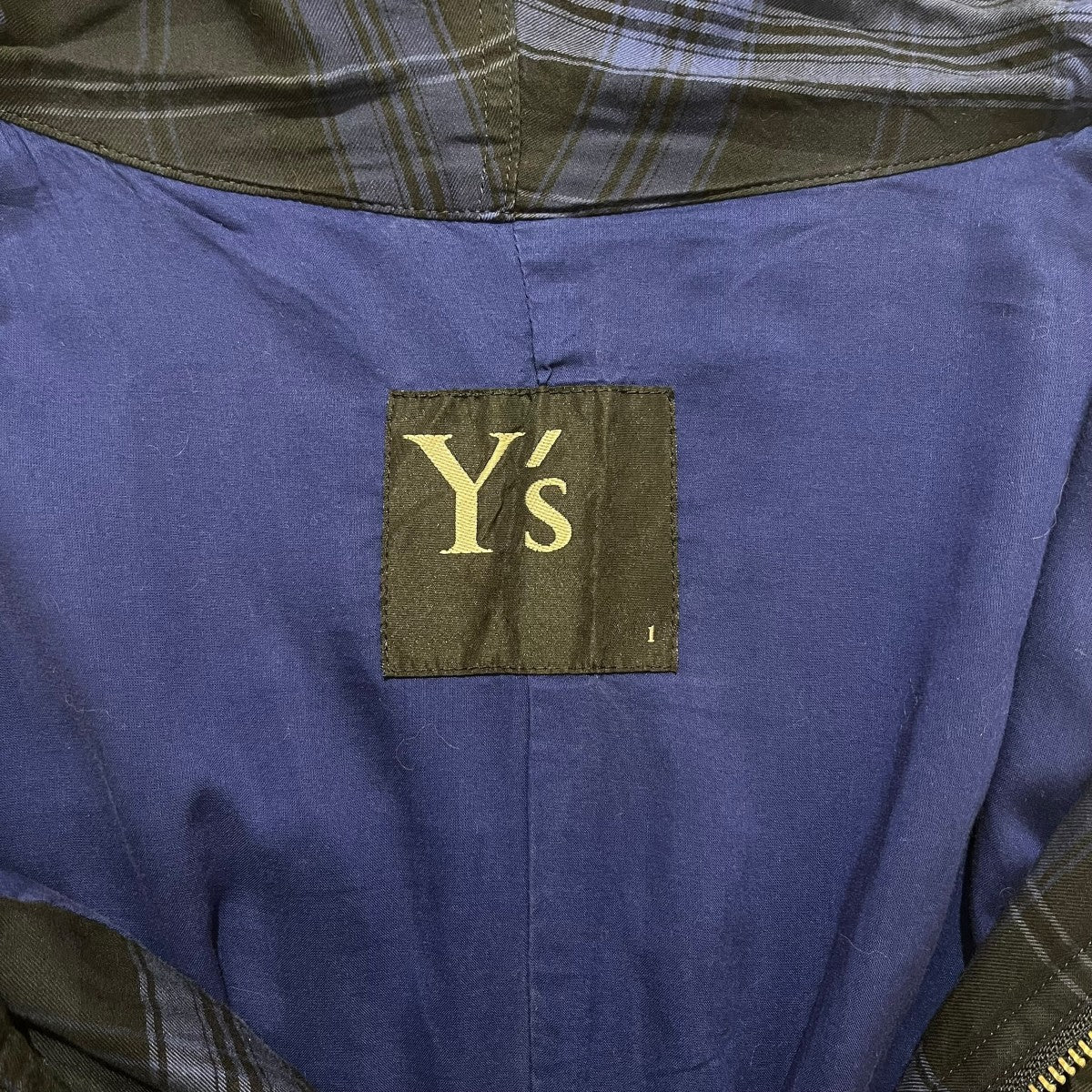 Y’s 21AW PLAID COAT DRESSチェック柄フーデッドシャツワンピースYX-D03-800 古着・中古-5枚目のアイテム画像