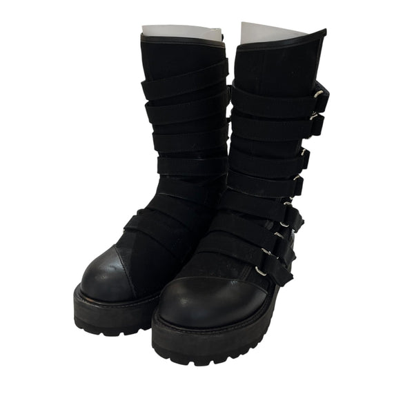 LIMI feu(リミフゥ) 25AWCANVAS+CHROME SPIRAL NECK BOOTSブーツLL-E01