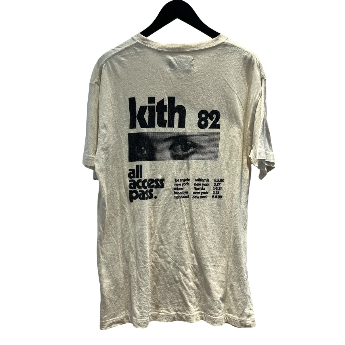 KITH(キス) 18SS ALL Access Pass Teeプリント柄Tシャツ アイボリー
