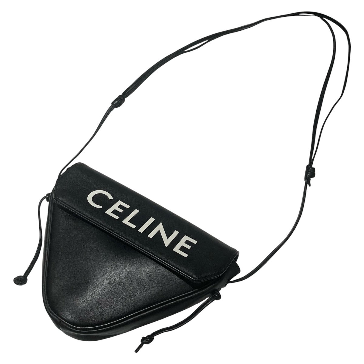 CELINE トライアングル バッグ 195903DCS ロゴプリント レザー ミニ ショルダーバッグ 古着・中古-1枚目のアイテム画像