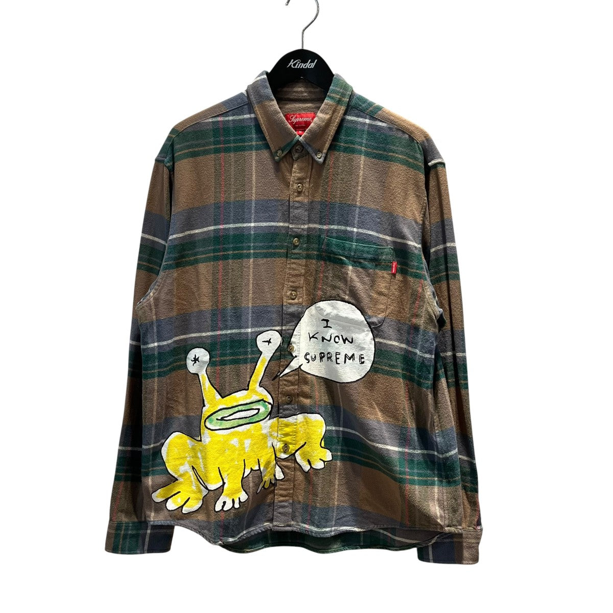 Supreme×Daniel Johnston Plaid Shirtボタンダウンネルシャツ 古着・中古-1枚目のアイテム画像