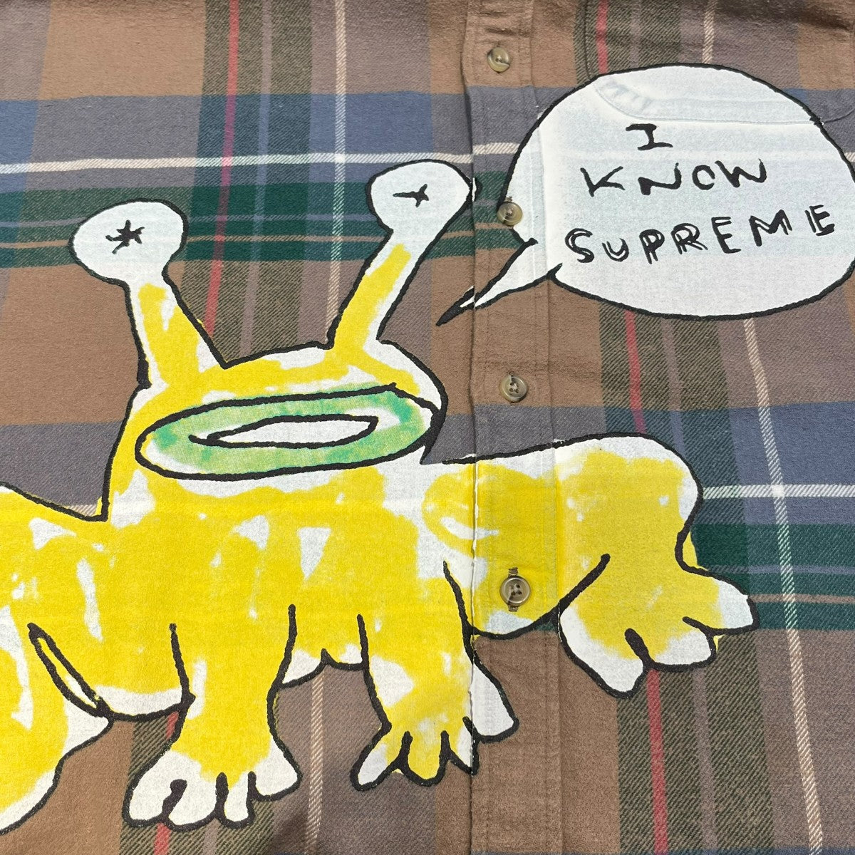 Supreme×Daniel Johnston Plaid Shirtボタンダウンネルシャツ 古着・中古-3枚目のアイテム画像