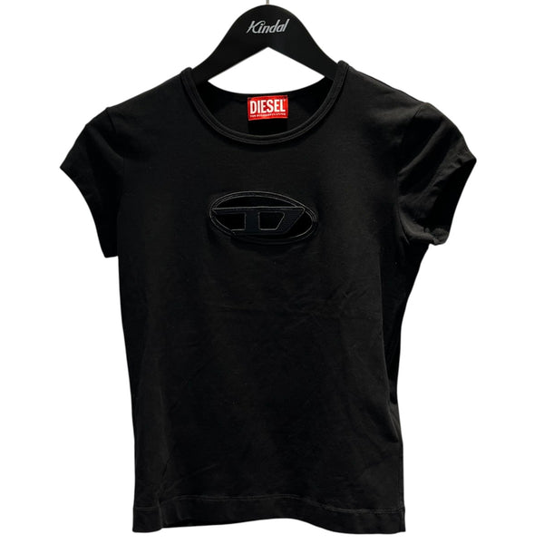 DIESEL T-ANGIE 胸元ロゴ Dロゴ 半袖Tシャツ 黒 L ディーゼル DIESEL(ディーゼル) T-ANGIEカットアウトロゴTシャツA06268 A06268