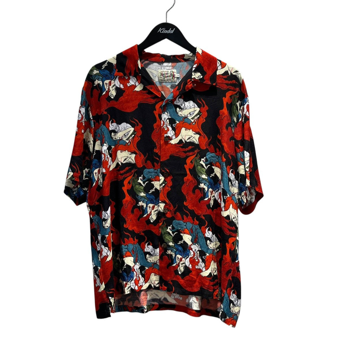 Hysteric Glamour オープンカラーシャツ02202AH09 DEVILISH FLAME 古着・中古-1枚目のアイテム画像