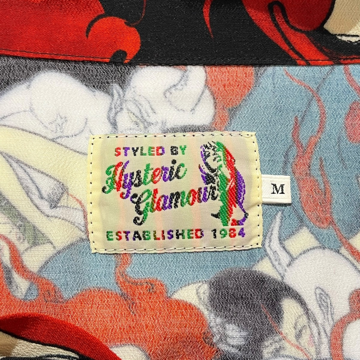 Hysteric Glamour オープンカラーシャツ02202AH09 DEVILISH FLAME 古着・中古-4枚目のアイテム画像
