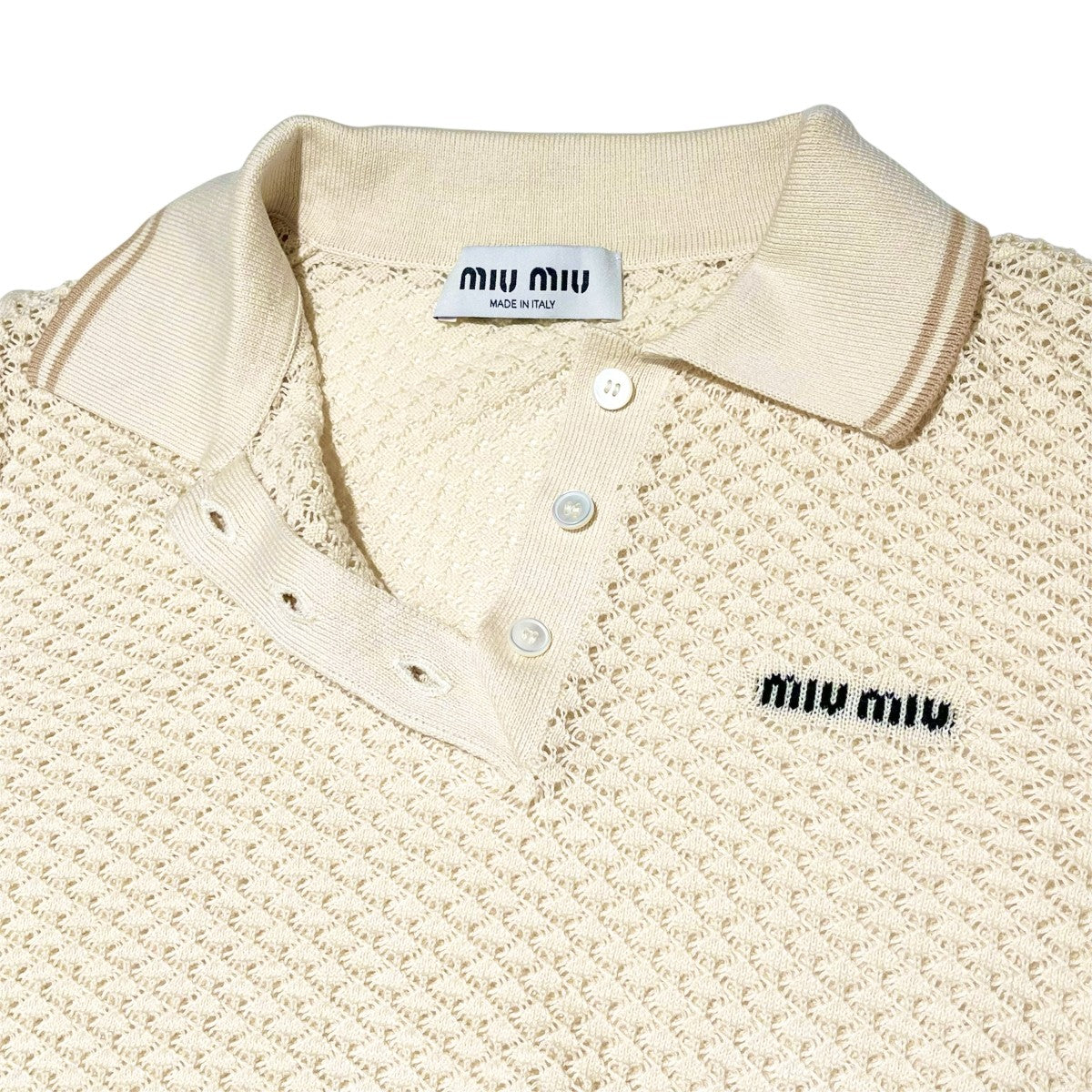 半袖ニット ロゴ ポロシャツ NMLB28 S000 17NL