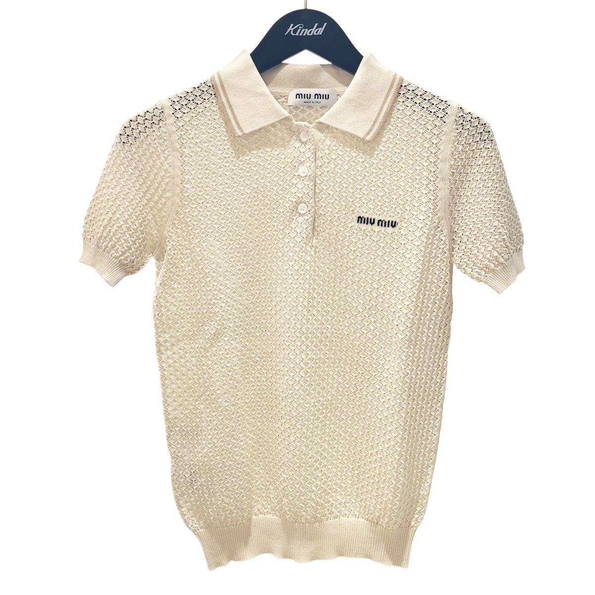 半袖ニット ロゴ ポロシャツ NMLB28 S000 17NL