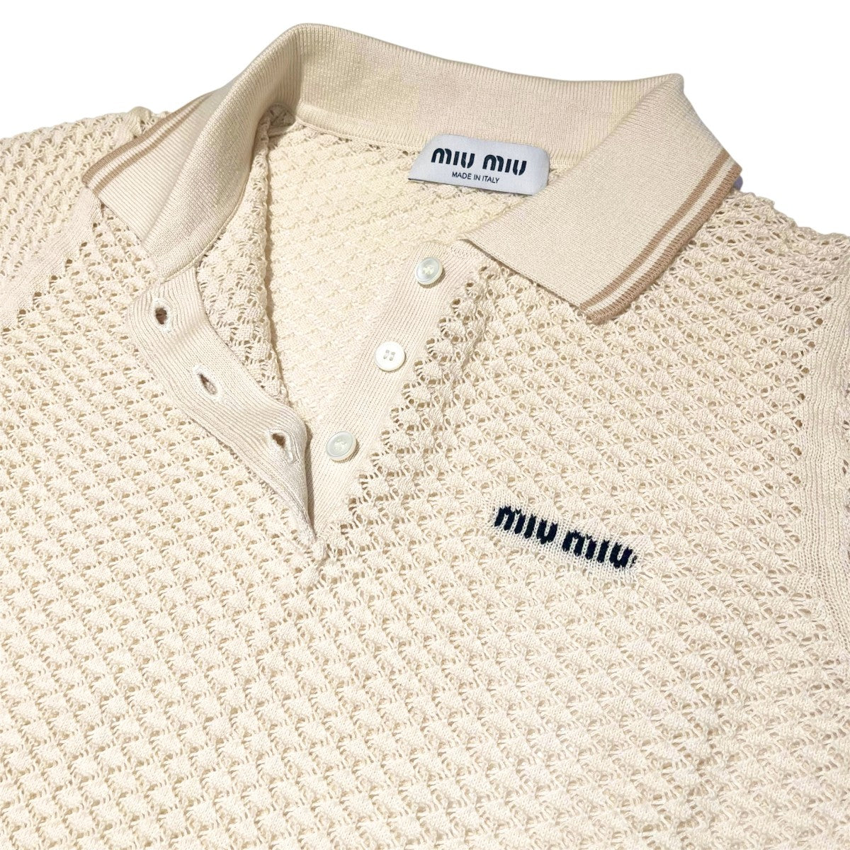 半袖ニット ロゴ ポロシャツ NMLB28 S000 17NL