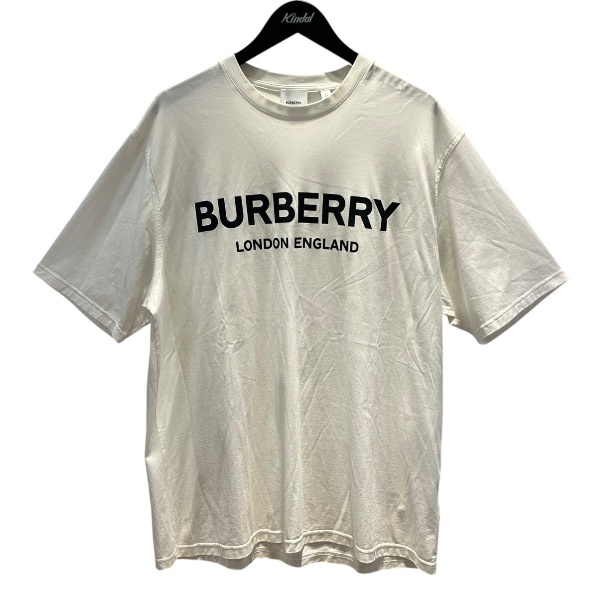 マ*ン様 BURBERRY ロゴプリント ホワイトシャツ　XL ティッシュ期 BURBERRY(バーバリー) ティッシ期ロゴプリントTシャツ8026017 8026017