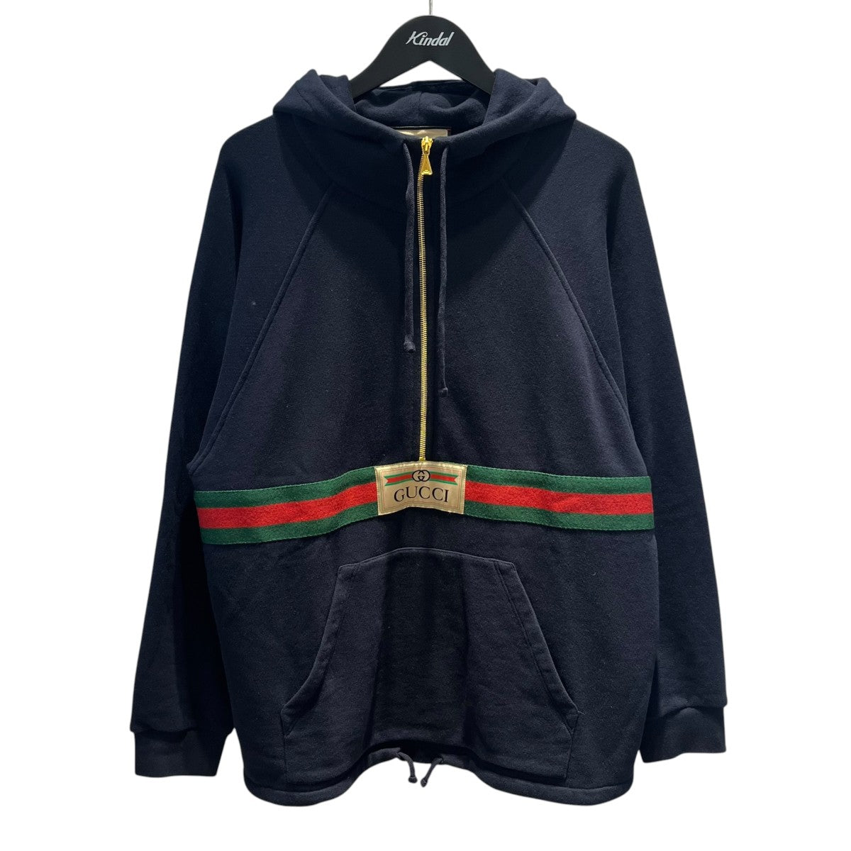 ウェブ＆GUCCIラベルハーフジップパーカー644656