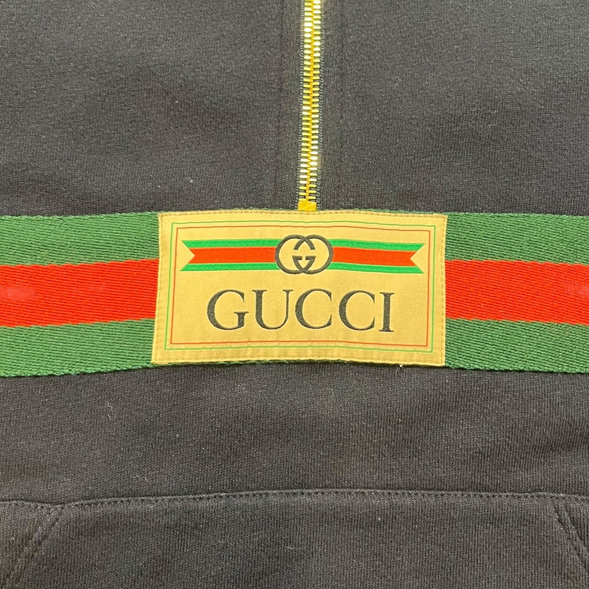 ウェブ＆GUCCIラベルハーフジップパーカー644656