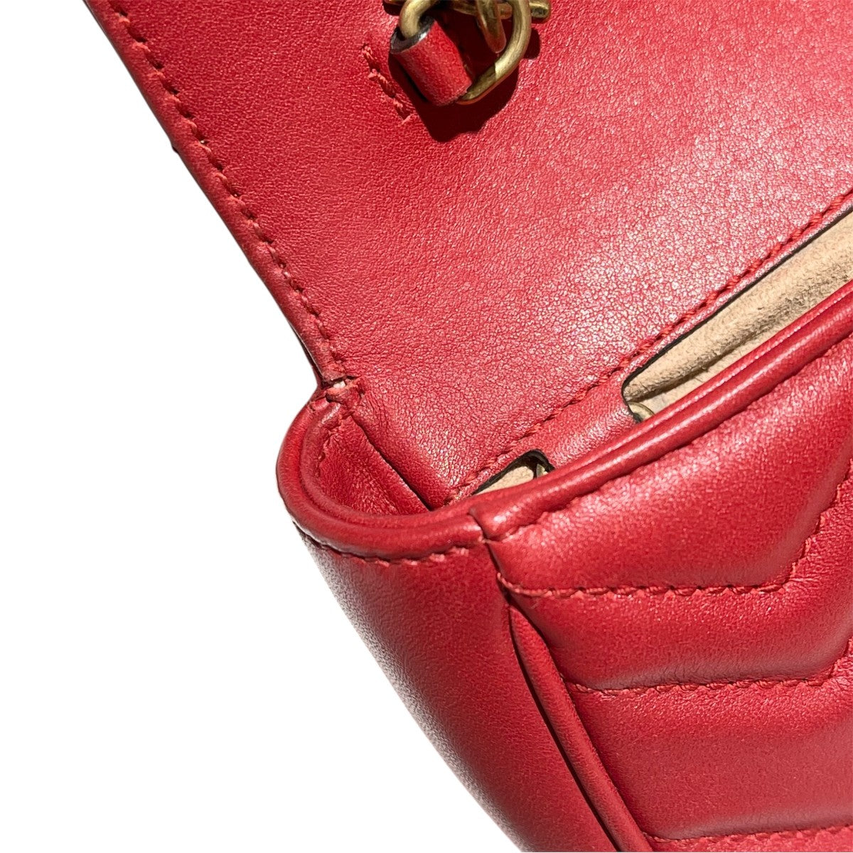 GUCCI(グッチ) GGマーモント キルティング レザー チェーンショルダー