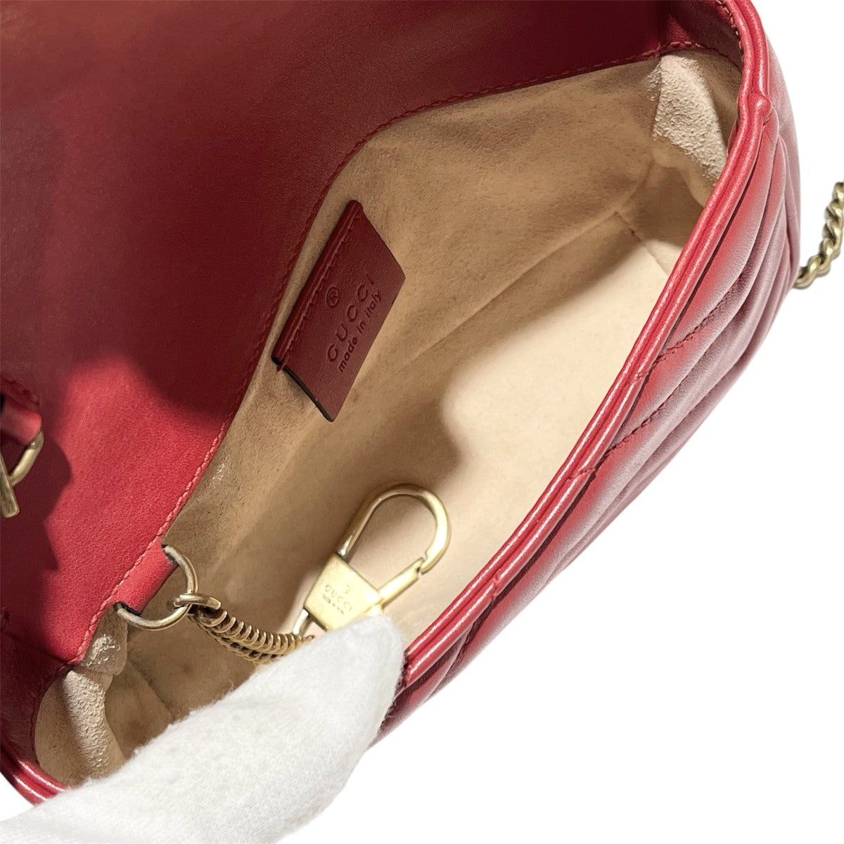 GUCCI(グッチ) GGマーモント キルティング レザー チェーンショルダー