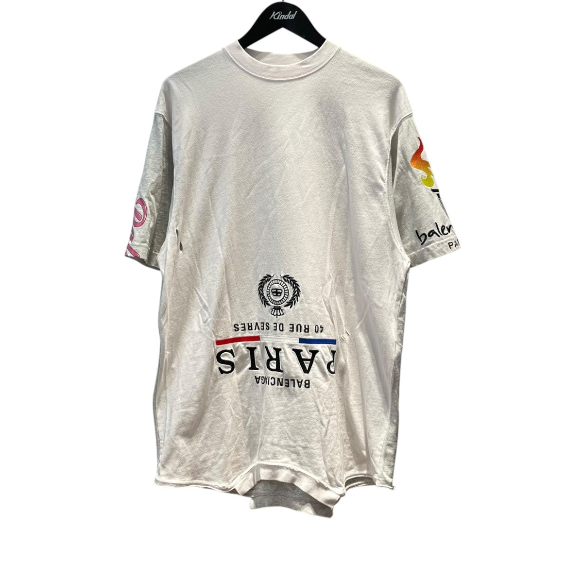 ダメージ加工 UPSIDE DOWNTシャツ698811