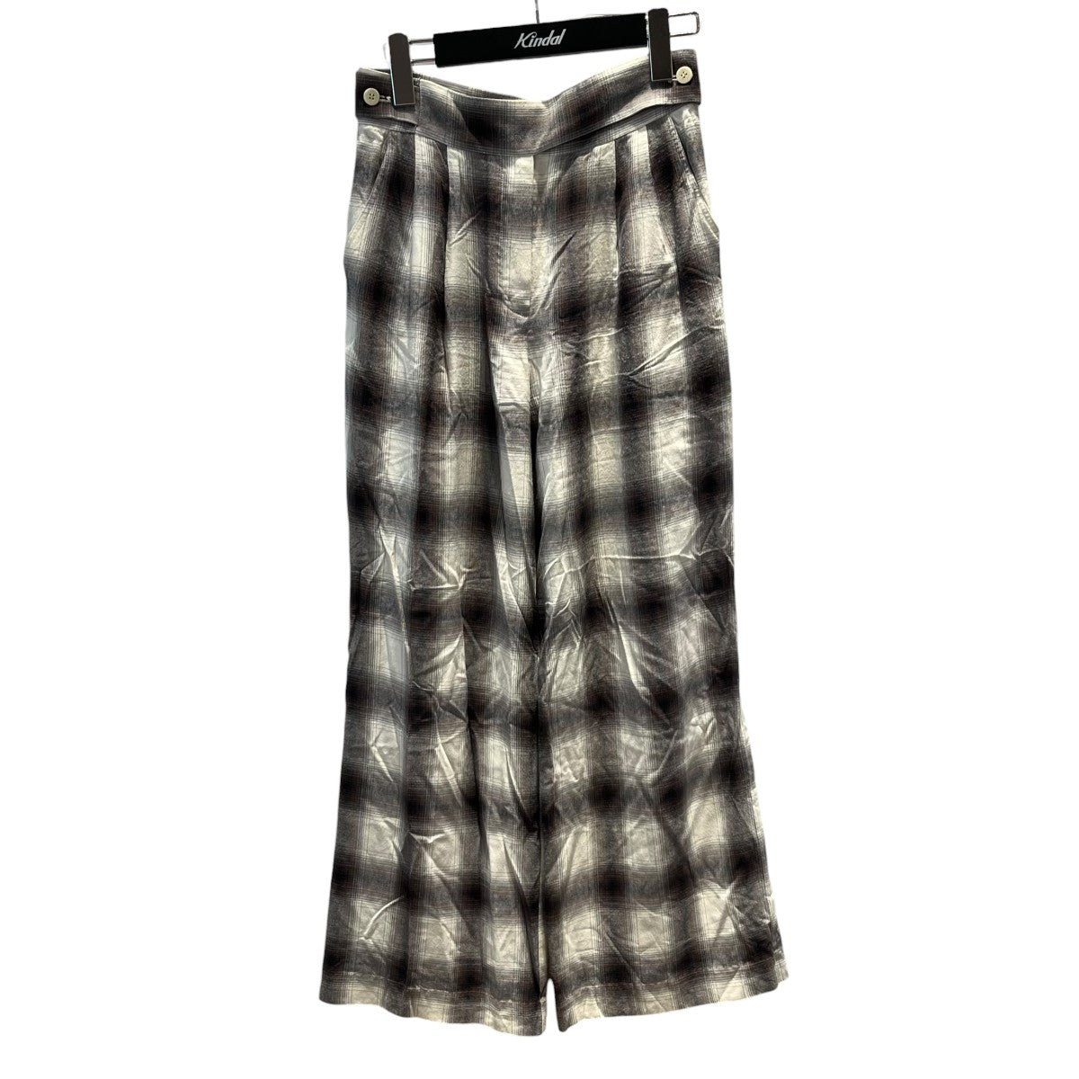 RAYON OMBRE CHECK 2TUCK SLACKSPS23-PT06 RAYON OMBRE CHECK 2TUCK SLACKS