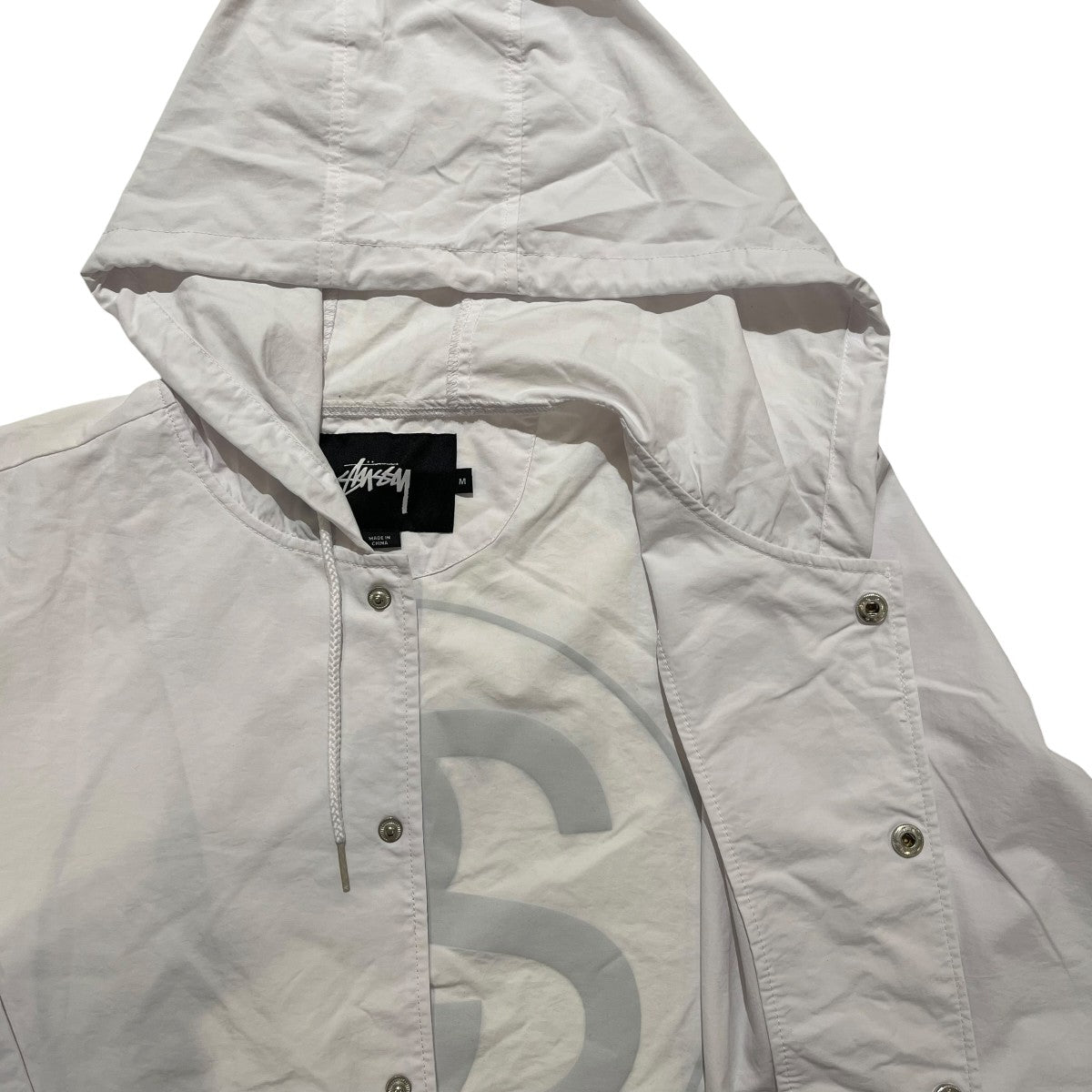 stussy(ステューシー) ロゴプリントナイロンジャケット ホワイト