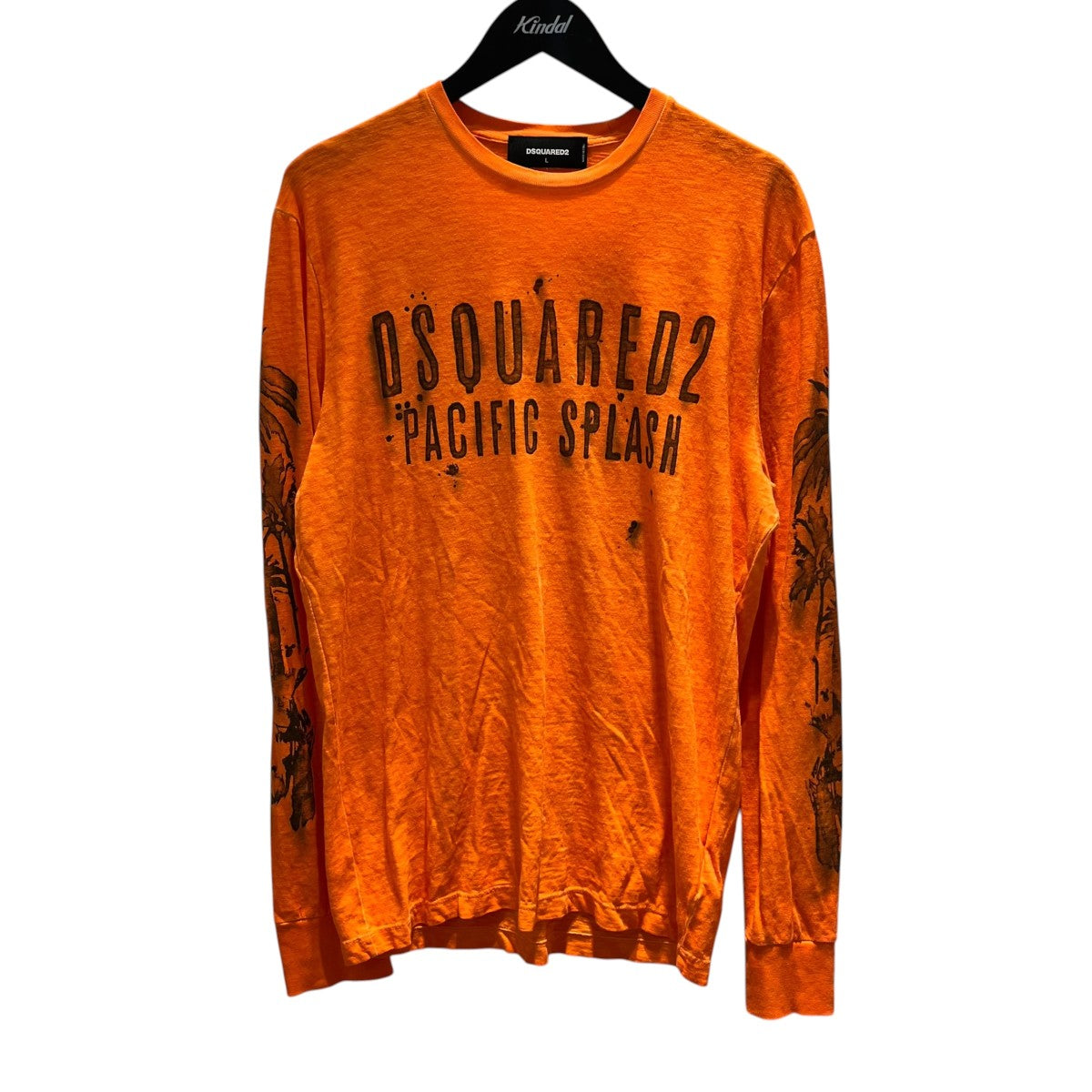 スプレーロゴプリント長袖TシャツS74GC0984