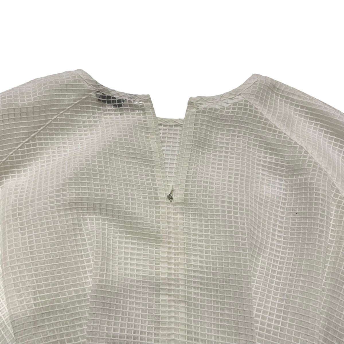 SHEER PLAID VOLUME SLEEVE TOPS半袖ブラウス18122-4142