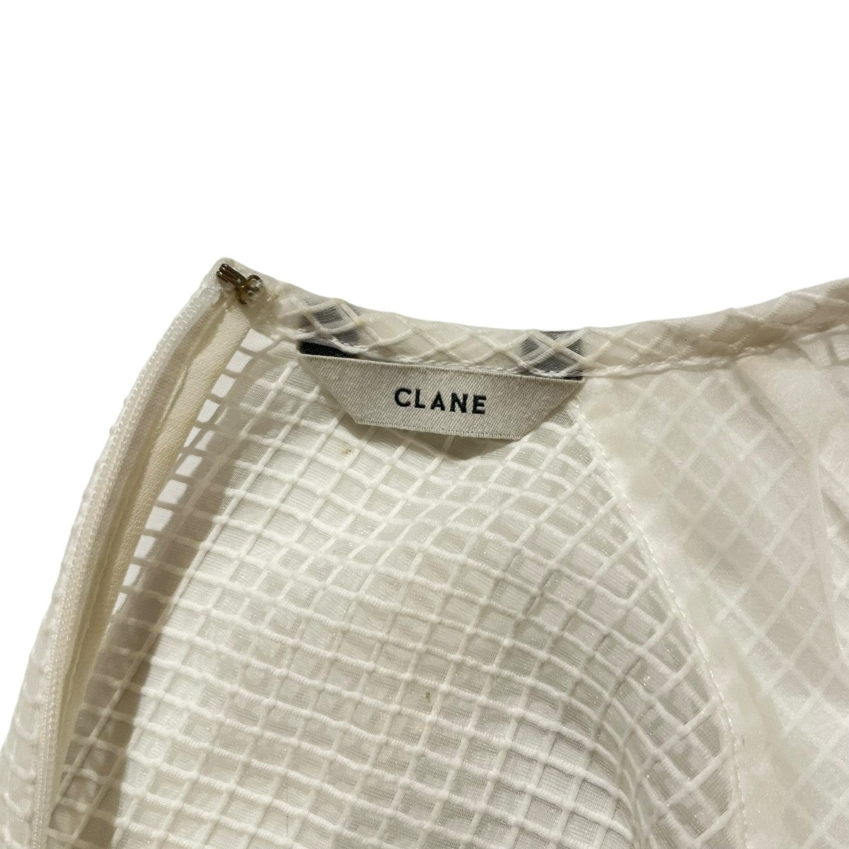 SHEER PLAID VOLUME SLEEVE TOPS半袖ブラウス18122-4142