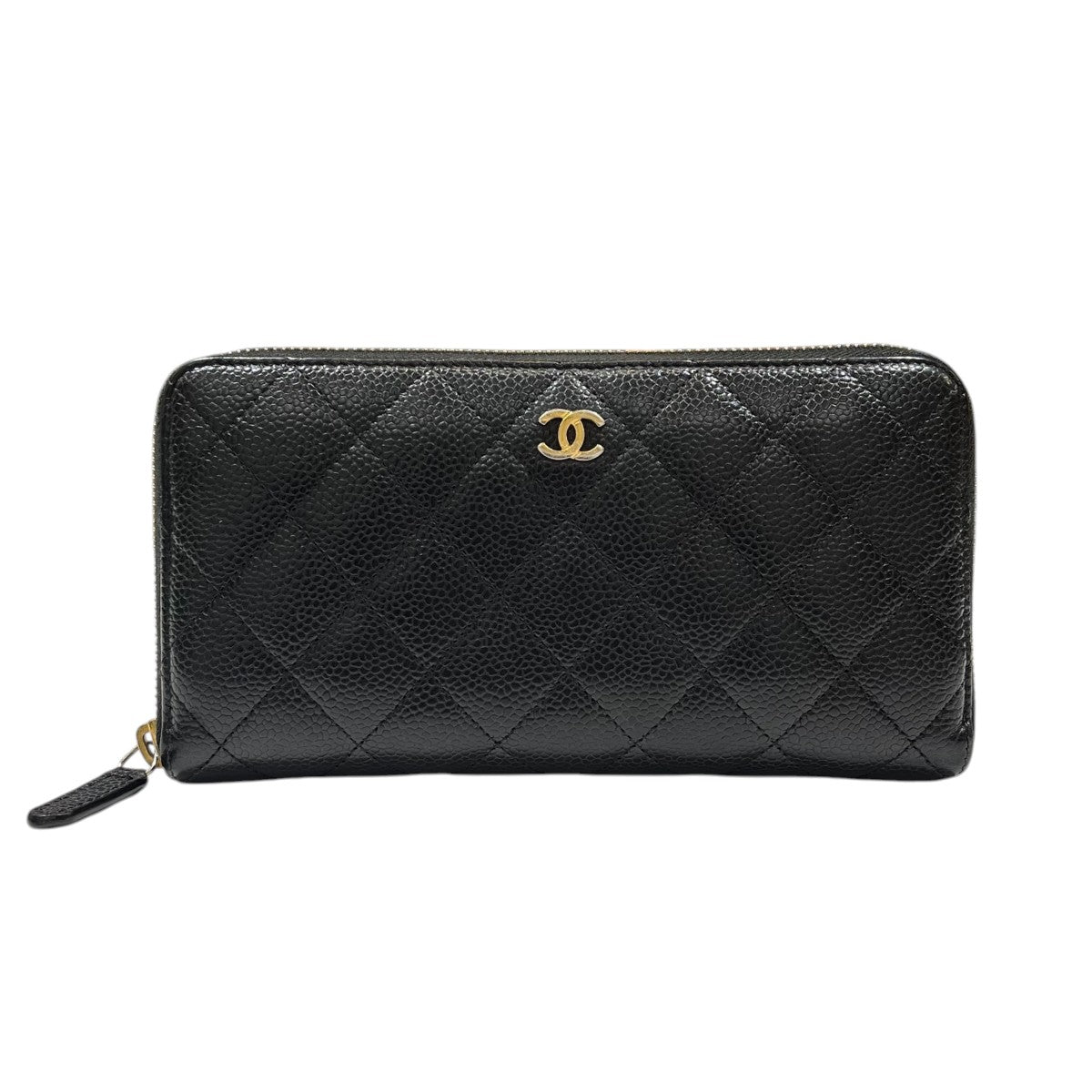 CHANEL マトラッセ ココマーク キャビアスキン ラウンドジップ ウォレット 長財布 古着・中古-1枚目のアイテム画像