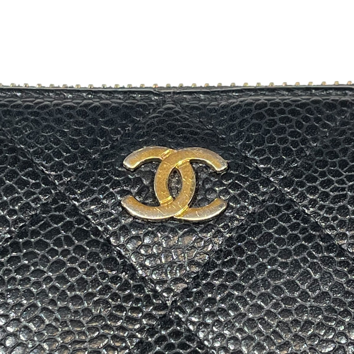 CHANEL マトラッセ ココマーク キャビアスキン ラウンドジップ ウォレット 長財布 古着・中古-3枚目のアイテム画像