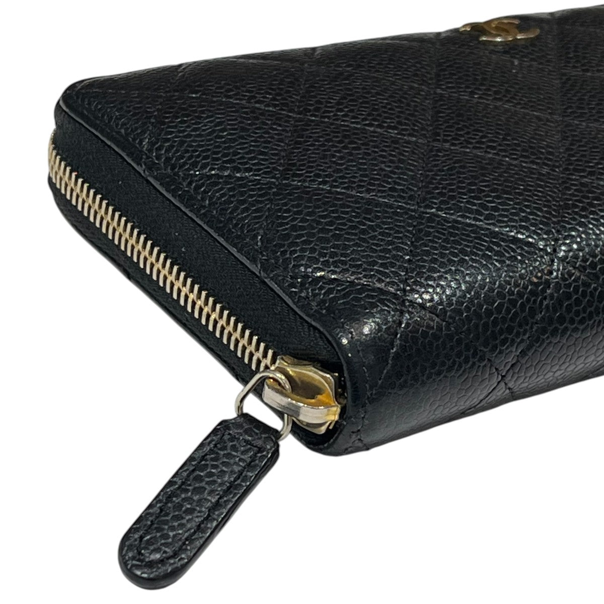 CHANEL マトラッセ ココマーク キャビアスキン ラウンドジップ ウォレット 長財布 古着・中古-4枚目のアイテム画像