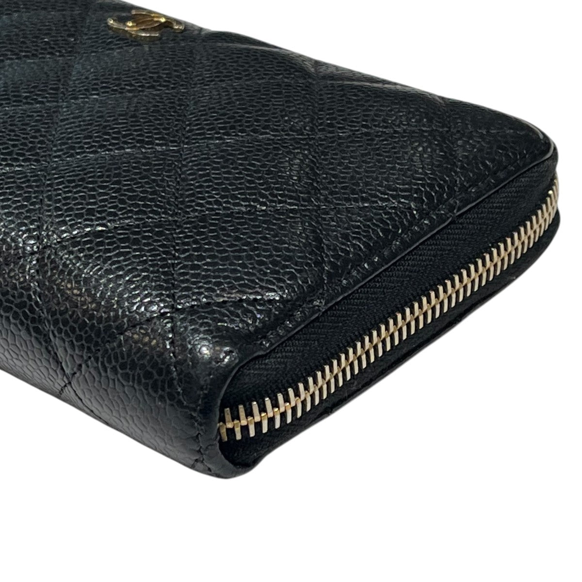 CHANEL マトラッセ ココマーク キャビアスキン ラウンドジップ ウォレット 長財布 古着・中古-5枚目のアイテム画像