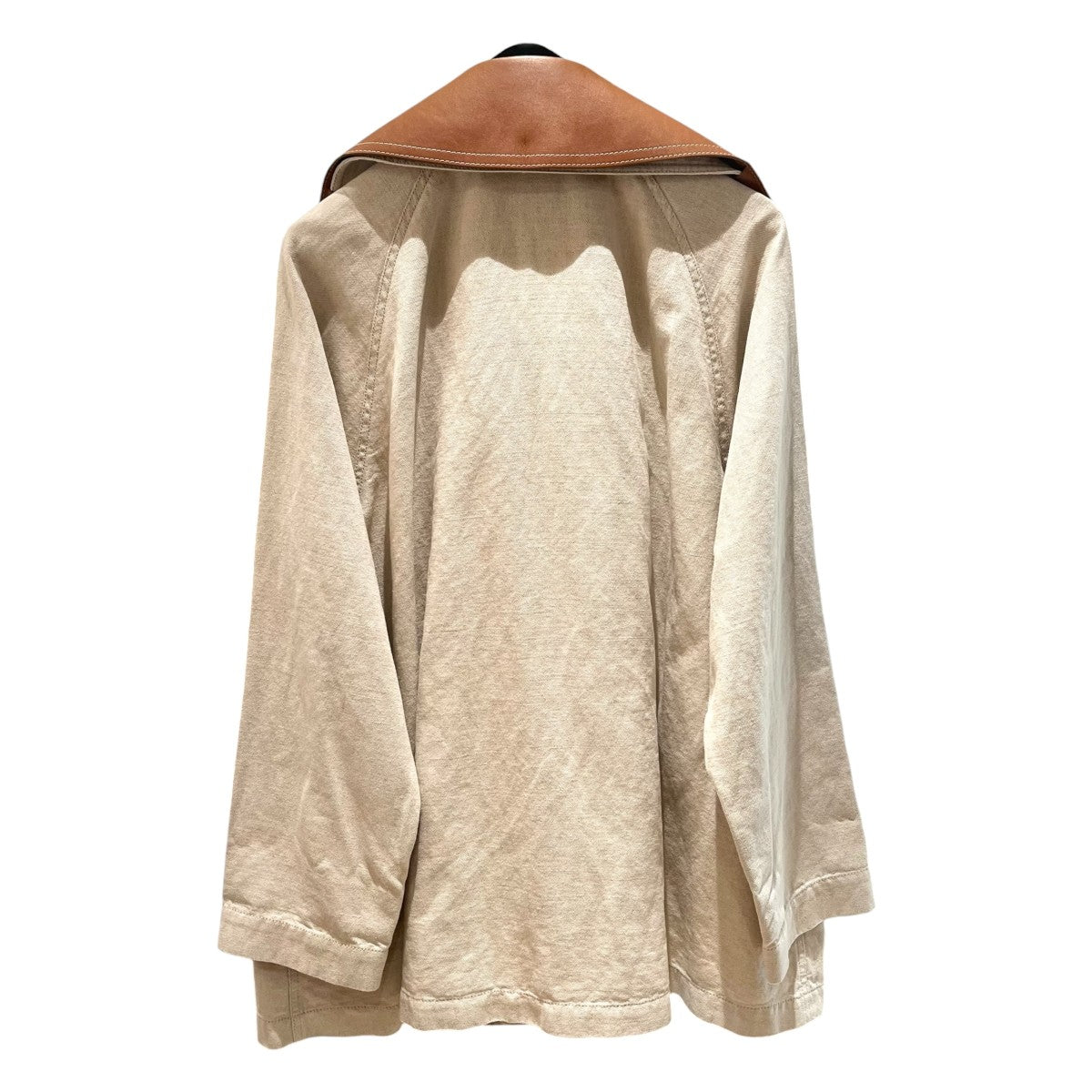 襟着脱式レザーカラートラペーズＰコートS359338XAY