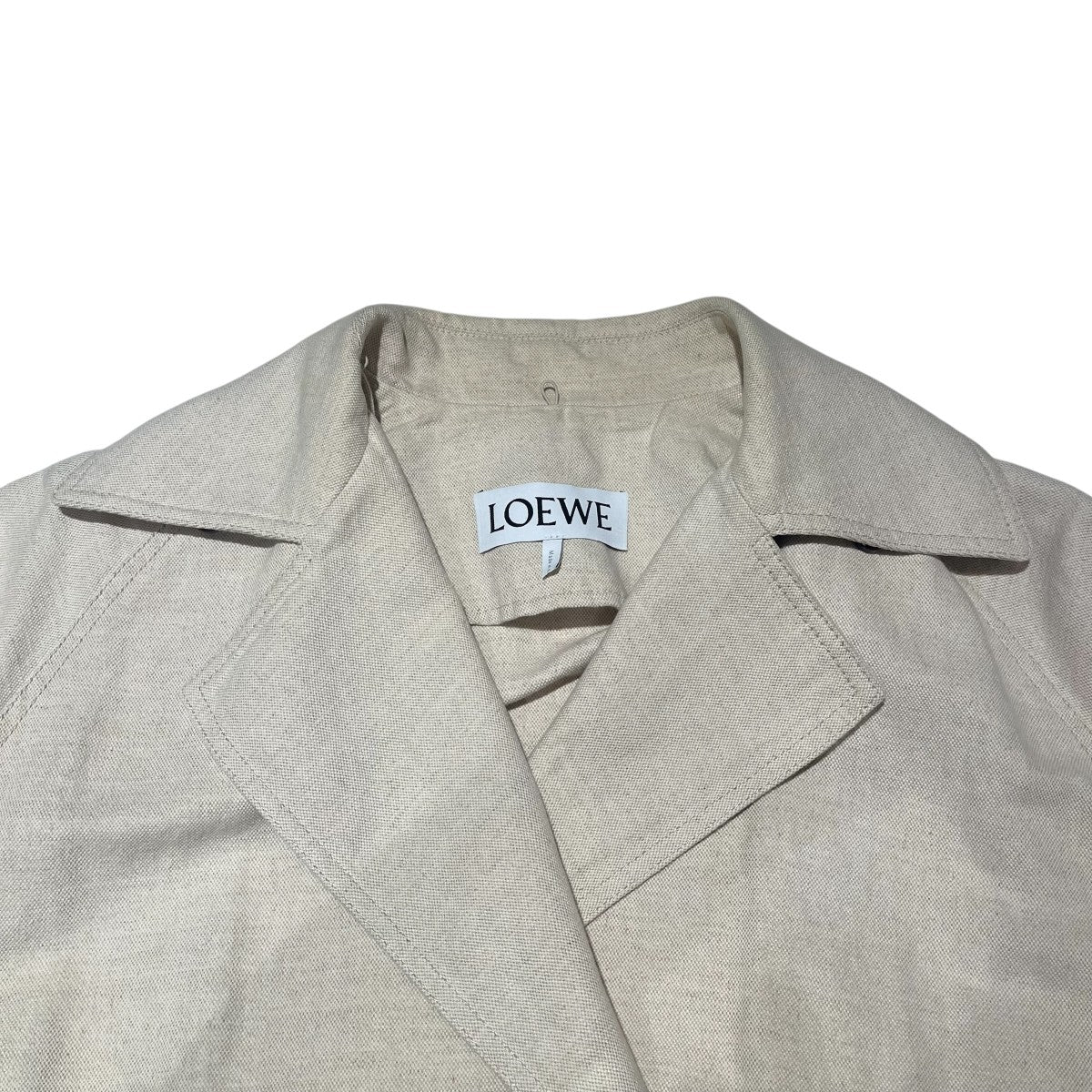 LOEWE 襟着脱式レザーカラートラペーズＰコートS359338XAY 古着・中古-4枚目のアイテム画像