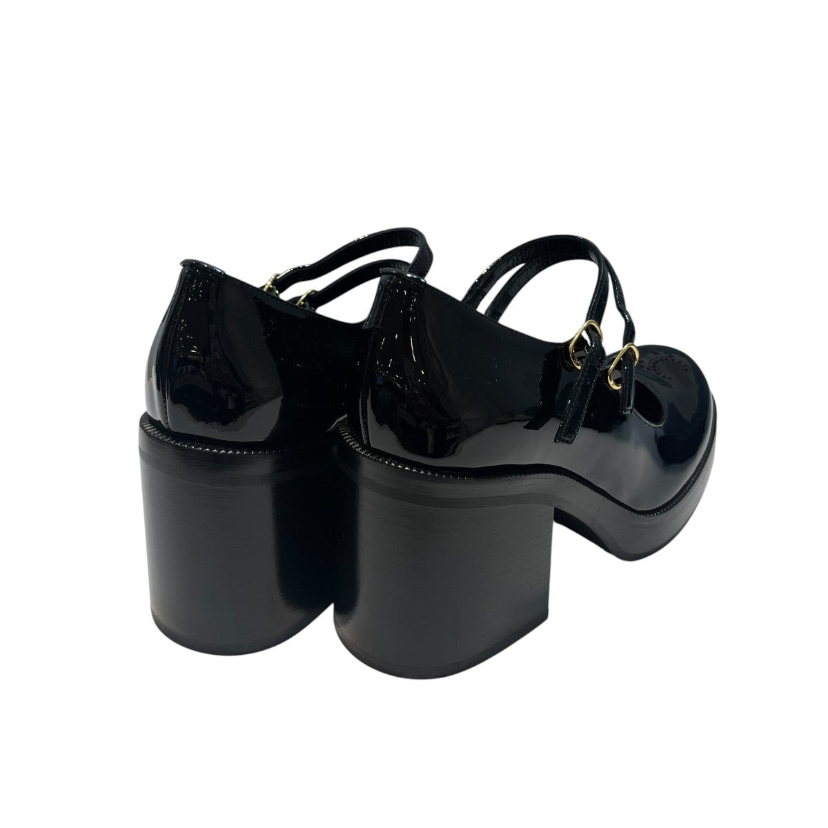 CELINE ダブルストラップチャンキーヒールパンプス360734582 古着・中古-2枚目のアイテム画像