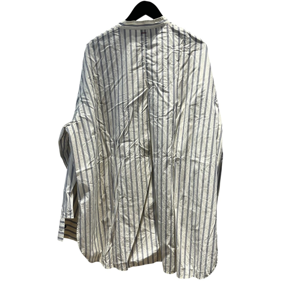 HIS SHIRTストライプノーカラーシャツ