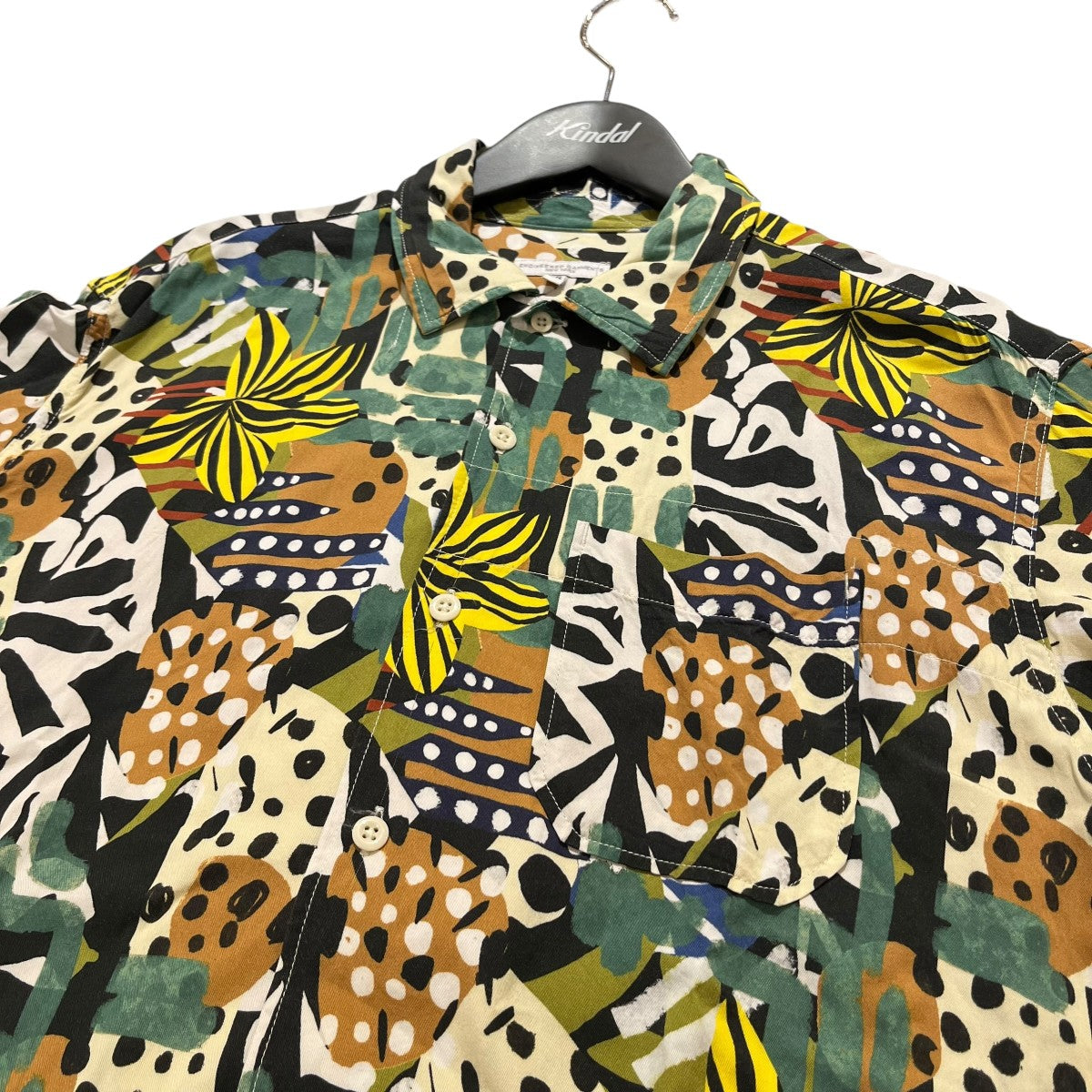 Camp Shirt - African Print Patchwork半袖シャツ