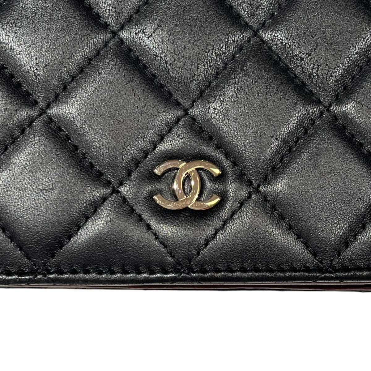 CHANEL マトラッセ ココマーク 2つ折り長財布 ラムスキン 古着・中古-3枚目のアイテム画像