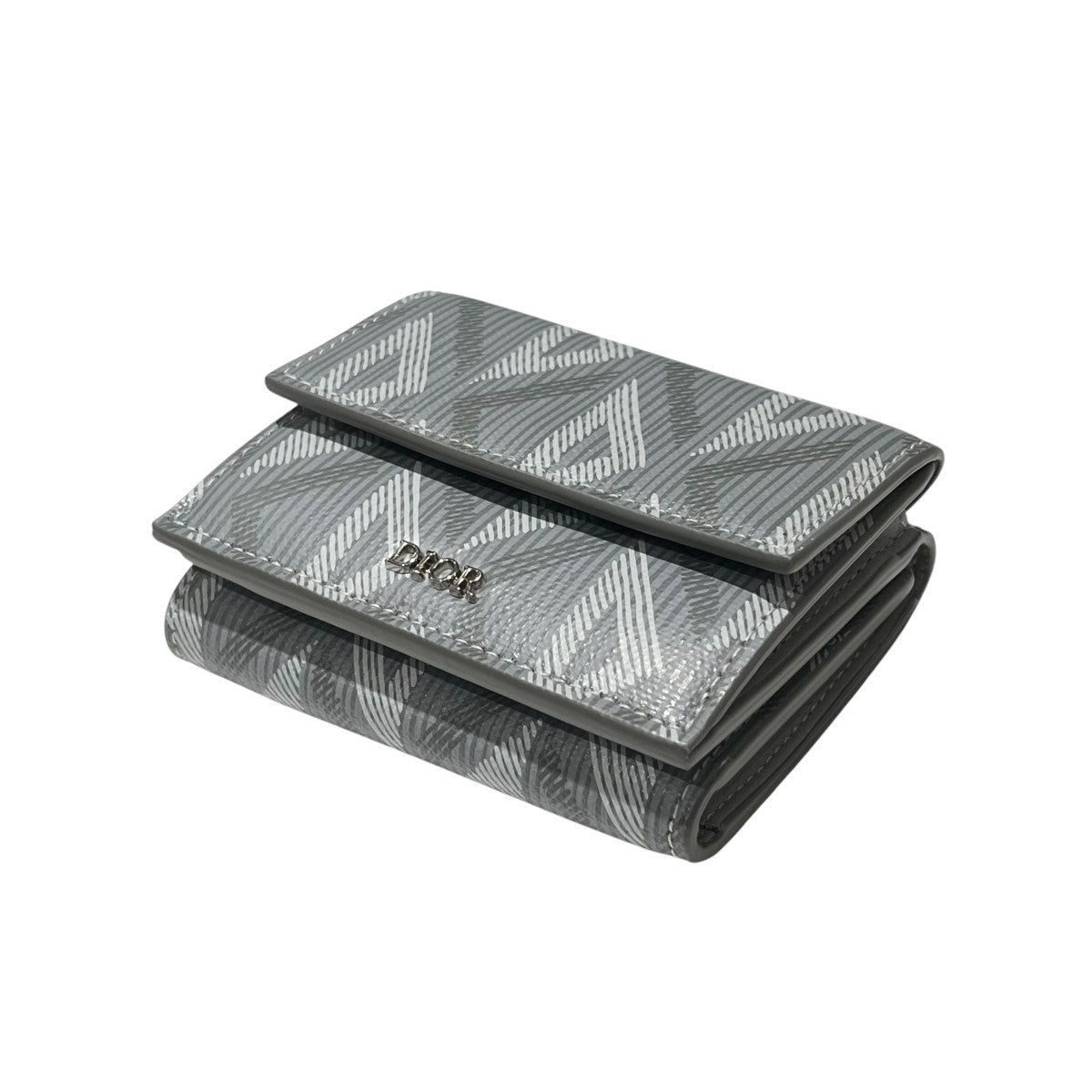 DIOR CD ダイヤモンド レザー コンパクトウォレット 3つ折り財布 古着・中古-1枚目のアイテム画像