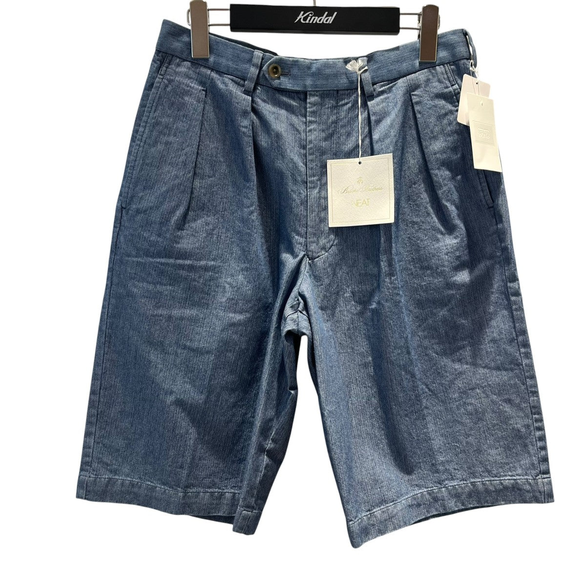 BROOKS BROTHERS×NEAT デニムタックショートパンツ19-27-5540-75 古着・中古-1枚目のアイテム画像